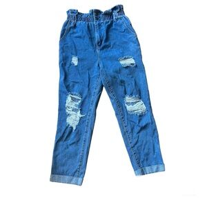 Forever 21 Paperbag Waist Distressed Jeans Size 28